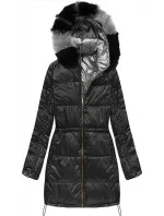 Černá oboustranná dámská zimní bunda (1908)