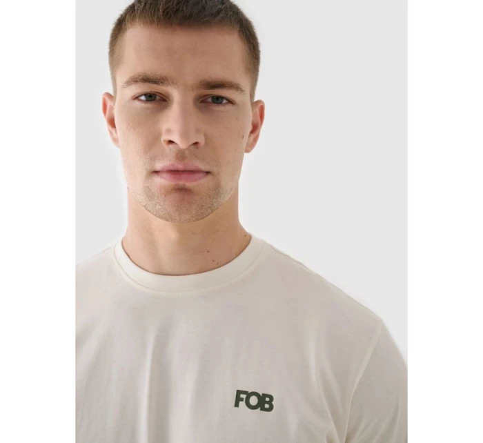 Pánské tričko oversize s potiskem a dlouhým rukávem 4F 4FWAW24TLONM315-11S Pánské tričko oversize s potiskem a dlouhým rukávem 4F 4FWAW24TLONM315-11S