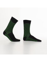 Černé a zelené pánské pruhované ponožky