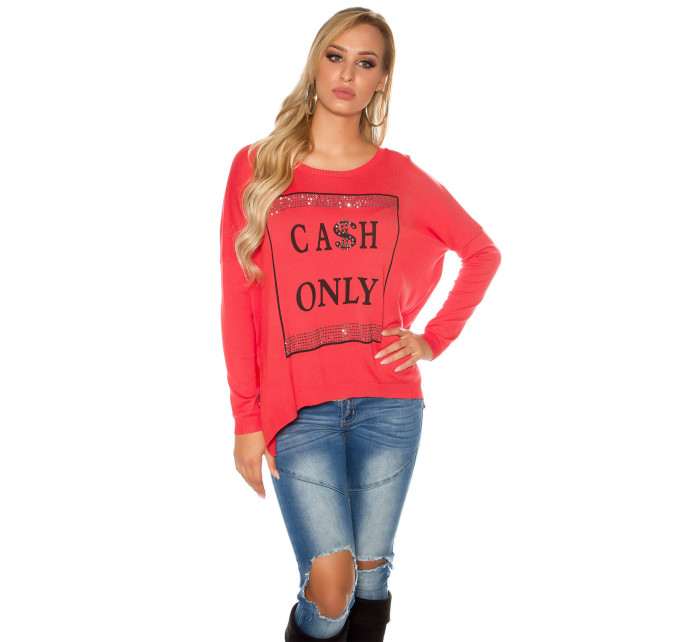 Trendy Koucla finednitted jumper "Cash only"