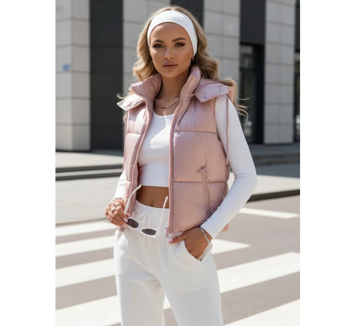 Dámská prošívaná vesta růžová Dstreet model 21970003 - FashionStreet