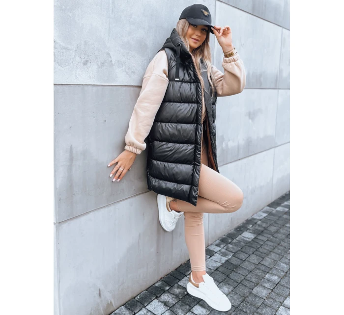 Dámská dlouhá prošívaná zimní vesta NOMADNECTAR černá FashionStreet TY3843 Dámská dlouhá prošívaná zimní vesta NOMADNECTAR černá FashionStreet TY3843