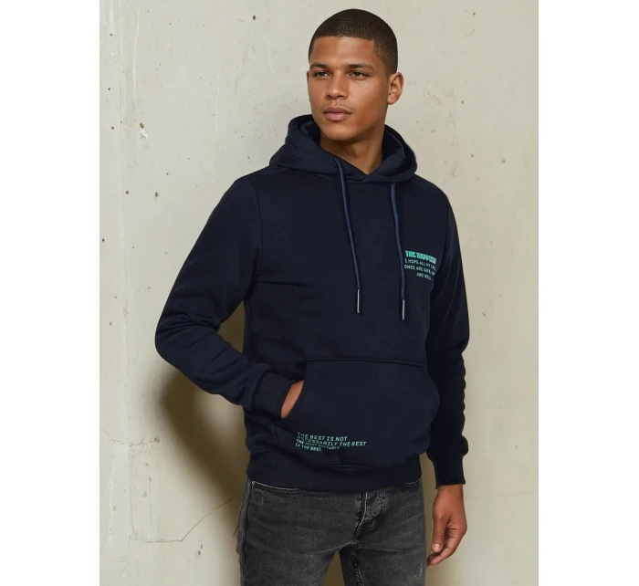 Pánská mikina s kapucí tmavě modrá Dstreet BX5689 Pánská mikina s kapucí tmavě modrá Dstreet BX5689