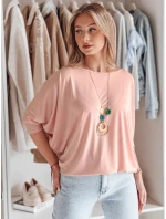 Dámská máslová halenka oversize s přívěskem LUZVIA powder pink FashionStreet RY2774
