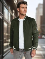 Pánská přechodná bunda bomber zelená FashionStreet TX5024 Pánská přechodná bunda bomber zelená FashionStreet TX5024