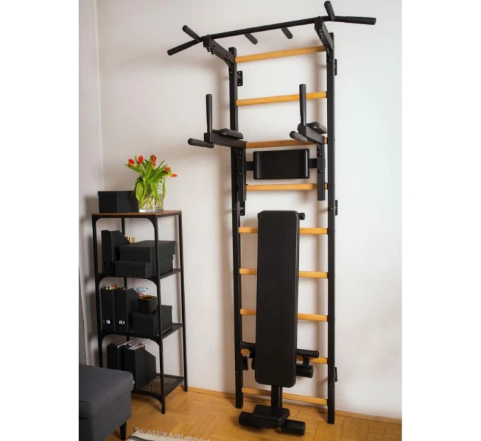 GYMNASTICKÝ ŽEBŘÍK S NASTAVITELNOU TYČÍ A ZÁBRADLÍM BENCHK 732B