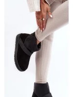 Ocieplené sněhule na platformě černé Big Star MM274151 Ocieplené sněhule na platformě černé Big Star MM274151