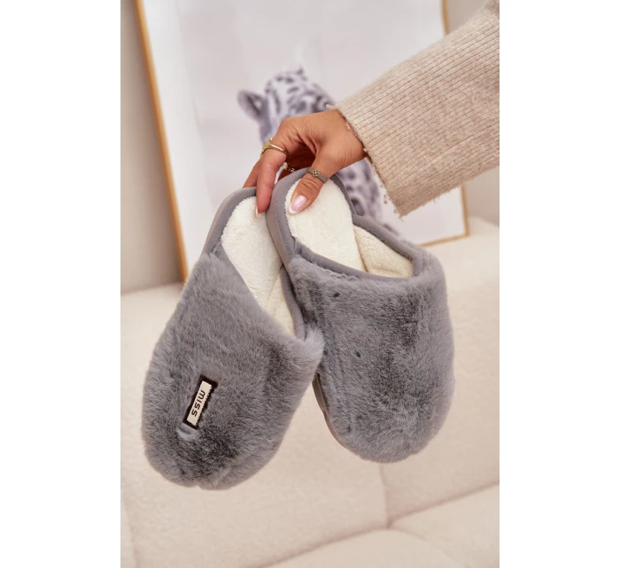 Dámské huňaté pantofle – šedé Belinna Dámské huňaté pantofle – šedé Belinna