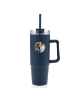 Personalizovaná termoska s průhledným víčkem s květinovým ohraničením Personalizovaná termoska s průhledným víčkem s květinovým ohraničením