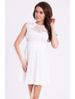 Dámské společenské šaty s rozšířenou sukní EMAMODA bílé - Bílá / S - YNS