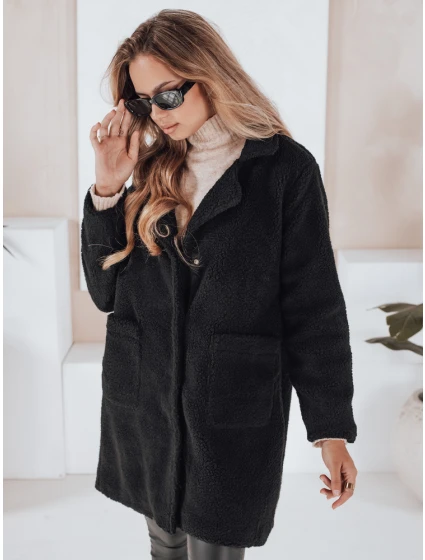 Dámský plyšový kožich černý FashionStreet NY0756