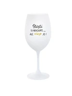 ŠTĚSTÍ SI NEKOUPÍŠ...ALE VÍNO JO! - bílá sklenice na víno 350 ml ŠTĚSTÍ SI NEKOUPÍŠ...ALE VÍNO JO! - bílá sklenice na víno 350 ml