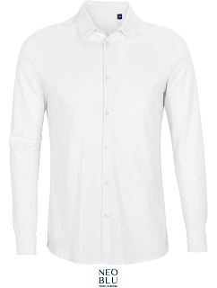 NEOBLU Basile Men Piqué košile s dlouhým rukávem 24.3777 optic white