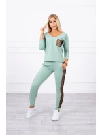 Tmavě mátová sada s leopardím potiskem Tmavě mátová sada s leopardím potiskem