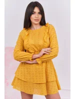 Hořčicové boho šaty