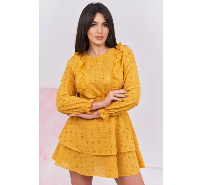 Hořčicové boho šaty