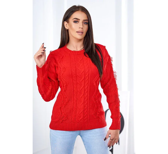 Svetr s model 18970311 červený - K-Fashion Svetr s model 18970311 červený - K-Fashion