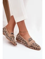 Dámské mokasíny/loafersy s panteřím vzorem Evelora – béžové Dámské mokasíny/loafersy s panteřím vzorem Evelora – béžové