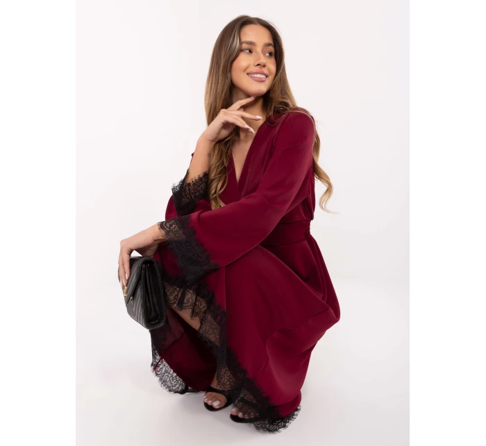 Dámské šaty model 21946795 bordó - FPrice