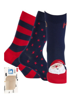 Pánské sváteční vánoční vzorované ponožky 3PP