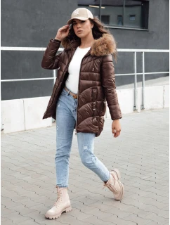 Dámská zimní bunda s kapucí WINTERCHIC hnědá FashionStreet TY4458