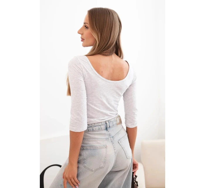 Halenka s kulatým výstřihem světlá šedá Halenka s kulatým výstřihem světlá šedá