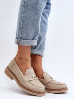 model 21648148 Dámské kožené mokasíny béžové - Zazoo