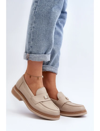 model 21648148 Dámské kožené mokasíny béžové - Zazoo model 21648148 Dámské kožené mokasíny béžové - Zazoo
