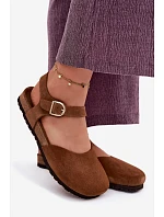 Kožené Semišové Dámské Sandály S Uzavřenými Prsty Maciejka H7365-02 Hnědé