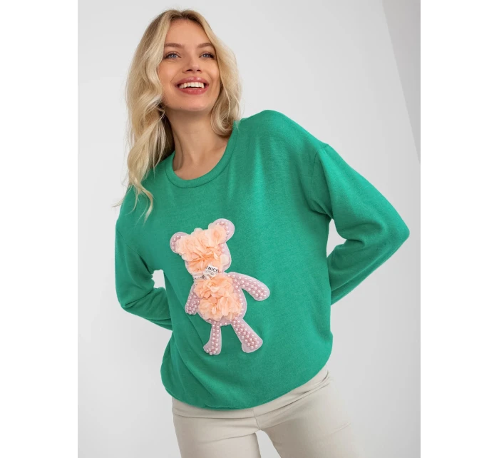 Halenka LK BZ model 17828176 tyrkysová - FPrice Halenka LK BZ model 17828176 tyrkysová - FPrice