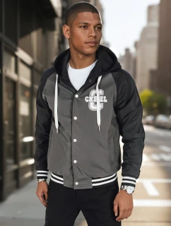 Pánská bunda bomber s kapucí šedá FashionStreet TX5017