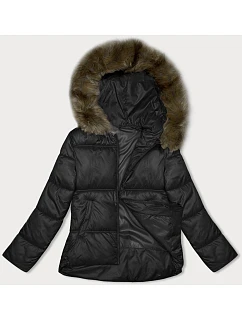 Černá dámská bunda se střihem model 21246826 - S'WEST