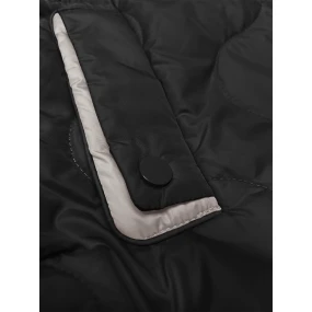 Krátká černá dámská vesta s odepínací kapucí BH Forever (BH-2414) Krátká černá dámská vesta s odepínací kapucí BH Forever (BH-2414)