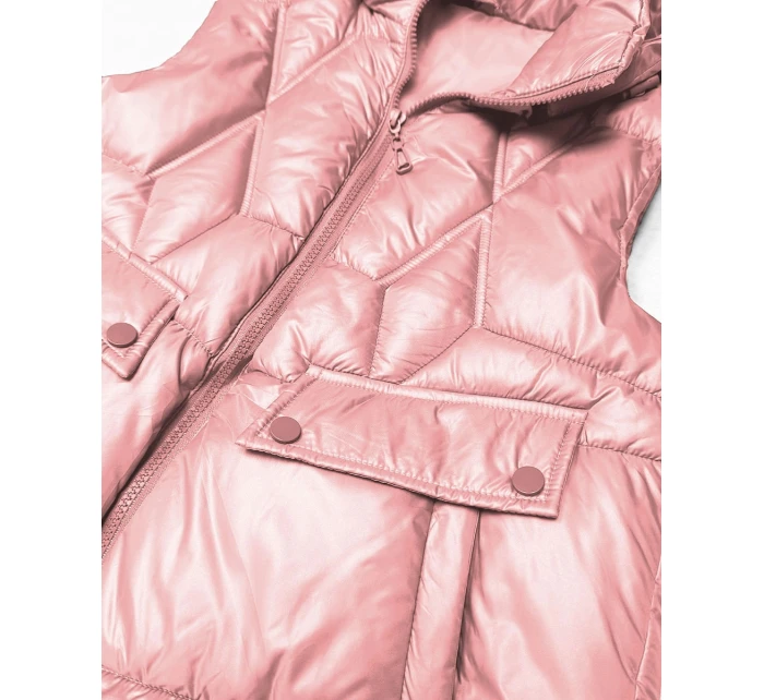 bezrękawnik damski z kapturem Goodlookin różowy model 22032796 - S'WEST bezrękawnik damski z kapturem Goodlookin różowy model 22032796 - S'WEST