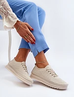 Kožené Sportovní Dámské Tenisky Beige Lalnai