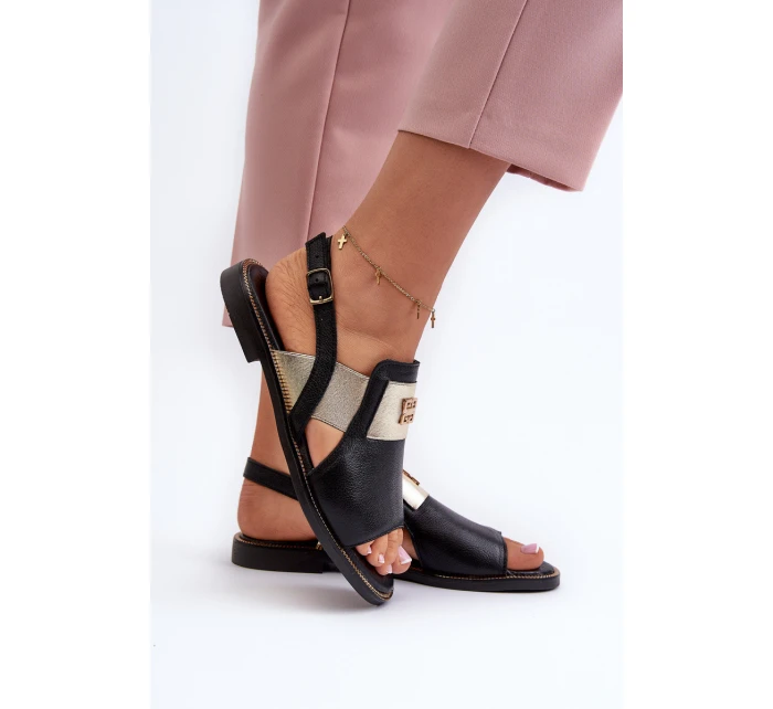 Zazoo 40385 Dámské Kožené Sandály Černé