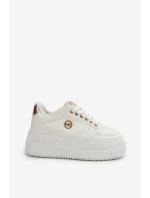 Tenisky Sportovní Boty Dámské Zateplené Na Masivní Podešvi Bílé model 21668392 - Boto