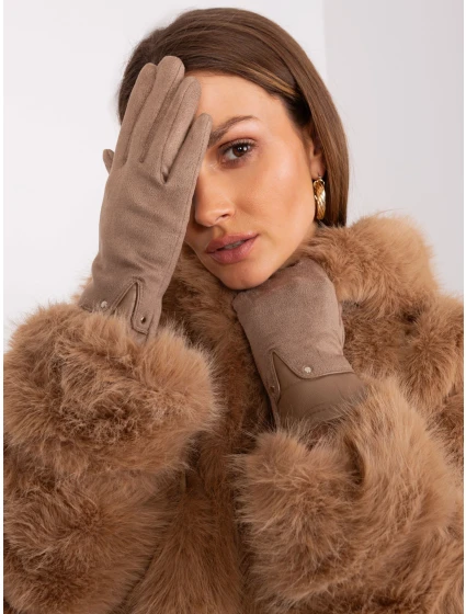 Rękawiczki AT RK model 19161951 ciemny bezowy - FPrice Rękawiczki AT RK model 19161951 ciemny bezowy - FPrice