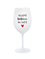 NEJLEPŠÍ BABIČKA NA SVĚTĚ - bílá sklenice na víno 350 ml