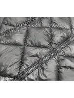 Šedá dlouhá dámská prošívaná bunda (ag1-j9082) Šedá dlouhá dámská prošívaná bunda (ag1-j9082)