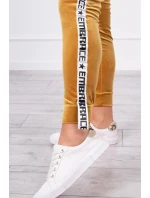 Velurová souprava s ozdobnými model 21752920 hořčicová - K-Fashion Velurová souprava s ozdobnými model 21752920 hořčicová - K-Fashion