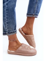 Lesklé dámské pantofle růžové model 21641371 - Boto Lesklé dámské pantofle růžové model 21641371 - Boto