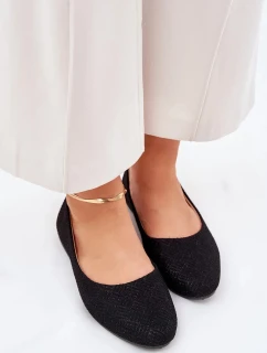 Dámské ploché baleríny s glitrem Tatorelis – černé