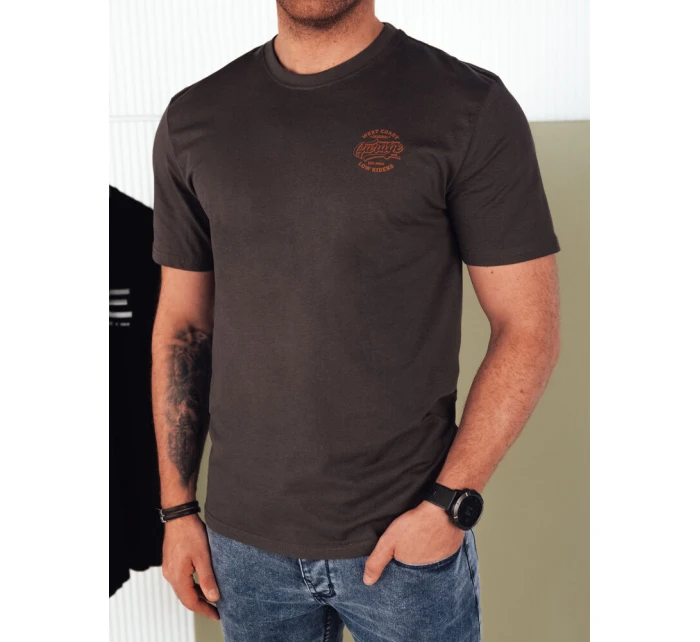 Pánské tmavě šedé tričko s potiskem Dstreet model 21973798 - FashionStreet
