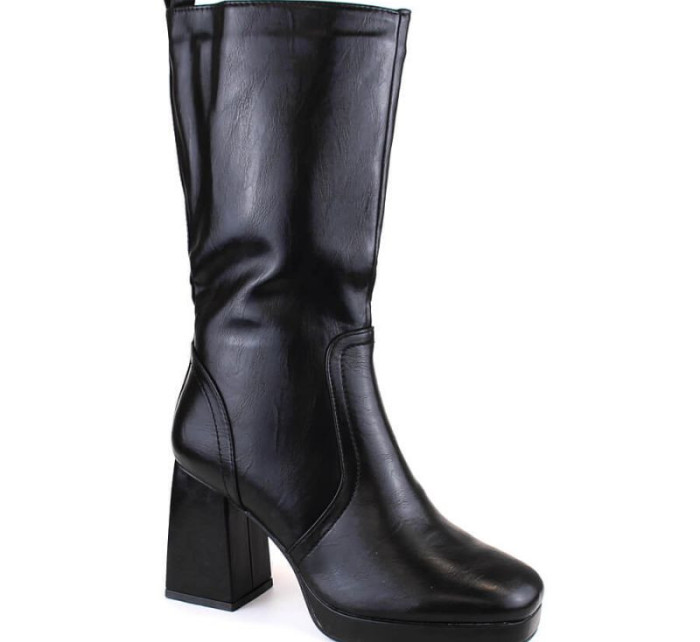 Černé zateplené boty Jezzi W JEZ416A s elastickým páskem