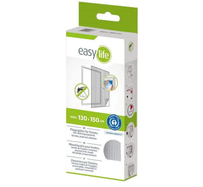 MOSKYTIÉRA DO OKNA 130X150 BÍLÝ POLYESTER + PÁSEK NA SUCHÝ ZIP