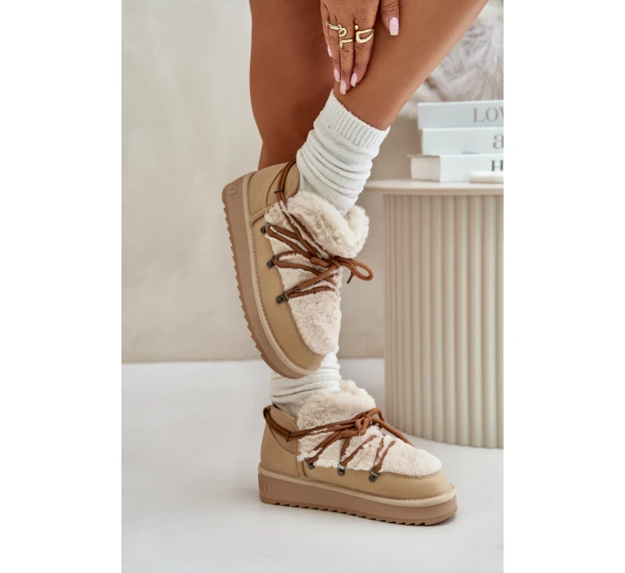 Nízké Sněhule Na Platformě S Kožešinou Béžové model 21674751 - D.Franklin