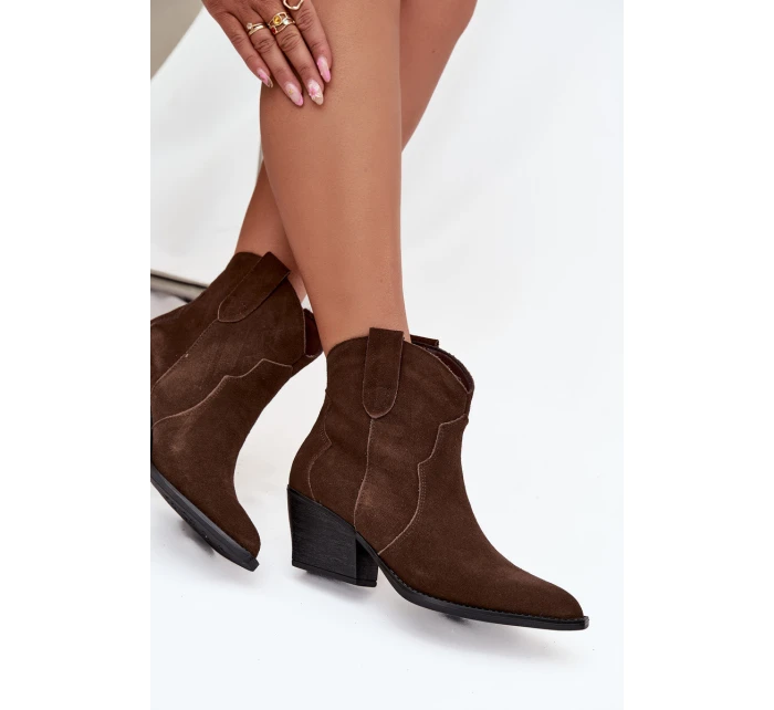 Nakopávací dámské kožené boty z přírodního semiše čokoládové Beretta Nakopávací dámské kožené boty z přírodního semiše čokoládové Beretta