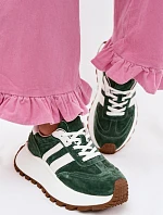 Sně sneakersy z nubuku na masivní platformě D&A GR61-5986 Zelené