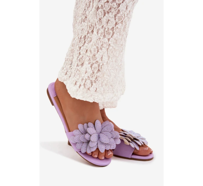 Dámské ploché s ozdobou Fialové Grelora